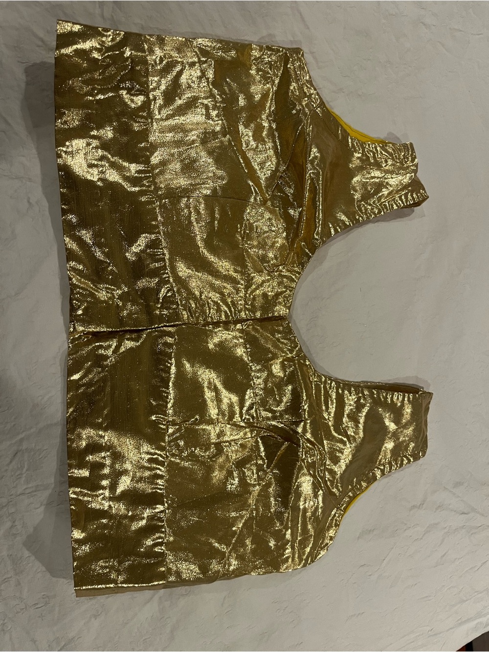 Women’s Gold Lame Sleeveless Blouse / Choli / crop top
